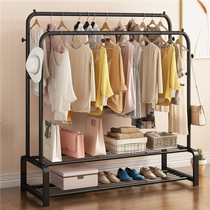 Indoor hangers floor-to-ceiling single-bar household drying rack folding simple clothes bar bedroom cold drying clothes shelf