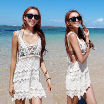 Sexy bikini blouse crochet hollow vest vest skirt swimsuit outside Korea ladies Swimsuit Beach skirt sunscreen