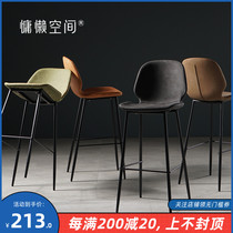 Modern creative backrest bar chair Nordic household high chair Simple Wrought iron bar chair Net red cafe high stool