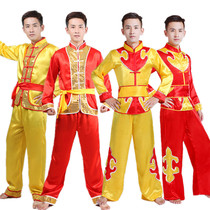 The new drumming costume Yangge costume mens national dance performance costume dance dragon dance lion costume encouragement costume race dragon boat