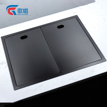 Hidden sink single tank nano Black Diamond handmade basin wash dish sink sink Tea Room bar pool thickened with cover