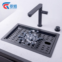 Zhongdao Tai Sink Bar Pool with Cover Commercial Household Mini 304 Stainless Steel Nano Black Embedded