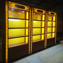 Ginseng and antler cabinet Chinese medicine cabinet Pharmacy shelf Glass cabinet Precious health products display cabinet Commercial tobacco and wine display cabinet Solid wood