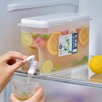 Japanese refrigerator cold kettle with faucet creative fruit tea bucket household large capacity high temperature cold ice water lemon pot