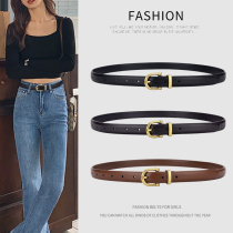 Ji Fan Belt Womens Leather ins Style Joker Belt Womens Fine Decorative Womens Belt Black Tide Summer