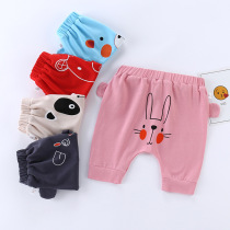 Newborn baby spring autumn pants pure cotton male and female baby large PP pants Harun pants with 5 sub-pants outside of the babys pants