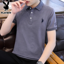Playboy 2021 Spring Summer new short sleeve polo shirt mens Tide brand lapel T-shirt summer wear mens Paul shirt