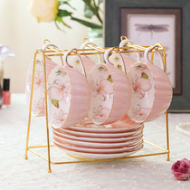 European coffee cup set Ceramic afternoon tea tea set Household cup set Flower tea cup and saucer British simple wedding