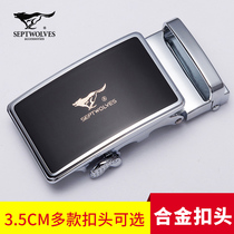Seven wolves belt head male automatic buckle scalp buckle Belt head buckle Pants buckle head 3 5cm card head accessories