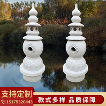 Stone Carving West Lake Stone Lantern Turquoi Imitation Ancient Triquera Seal Moon Lighthouse Monastery Day Style Dome Stone Lighthouse Courtyard Pendulum
