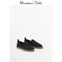Massimo Dutti Mens Shoes 2022 Spring Summer New Pint Blue Light Mouth Suede Genuine Leather Casual Hemp Bottom Shoes Fisherman Shoes 12900950400