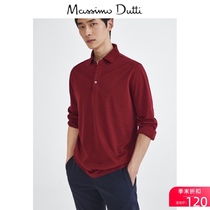 Spring and Summer Discount Massimo Dutti Mens Cotton Long-sleeved POLO Shirt 00702200600