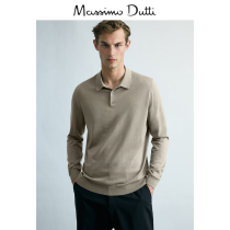 Massimo Dutti mens Merino Merino wool Polo mens casual knitwear 00946430916