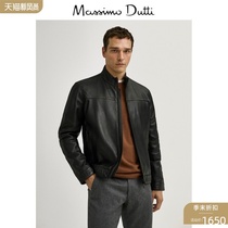 New Arrivals Massimo Dutti Mens Black Nappa Leather Leather Mens Jacket 03332202800