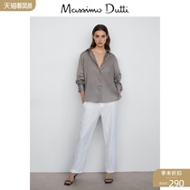 Spring   Summer Sale Massimo Dutti Womens Silk Cotton Quality Color Womens Casual shirt 05147599830