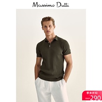 New product special offer Massimo Dutti mens clothing mall with the same cotton twisted woven short-sleeved polo polo shirt 00906420505