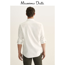 Massimo Dutti mens 2021 autumn and winter new shopping mall with cotton twill slim mens casual shirt 00165219250