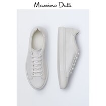 Massimo Dutti Mens Shoes White Napa Soft Leather Mens Casual Sneakers 12326751001