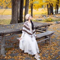 Icelandic national wind shawl female stream scarf warm triangle cloak Yunnan Dalijiang tourist take pictures outside