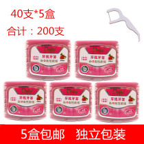Ms. Jieshi special floss label independent packaging 40*5 boxes of dental floss sticks (powder with fragrance)
