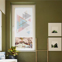 Hengji free punch printing modern inner open window Inner inverted window louver honeycomb curtain Organ curtain Kitchen bathroom sunshade