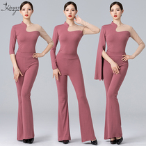 Body etiquette training costume modern dance model catwalk 2021 New modal mid-sleeve womens Horn set