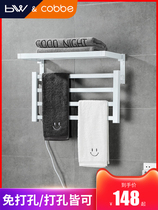 Cabe electric towel rack household toilet non-punching heating drying rack towel rack hanger cobbe