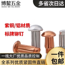  Sign rivets Copper rivets GB827 knurled nameplate solid semicircular head big head rivets M2M2 5M3*4 5