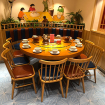 Solid wood restaurant table and chair restaurant restaurant Chuanxiang cuisine buffet table and chair restaurant Restaurant Restaurant restaurant dining chair hot pot restaurant table and chair combination