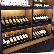 Creative wine rack ornaments solid wood modern simple wine display rack Commercial wine bottle rack Wine labeling display rack