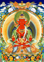 Longevity Buddha portrait Buddha statue painting photo paper plastic packaging crystal table Thangka living room decoration painting HD picture customization