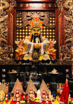 Genuine Taoist Fairy Dragon King five Ye crystal table photo paper plastic seal Taoist statue print customization