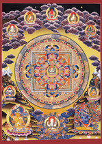 Customize the four-arm Guanyin Tan City Picture Guanyin Bodhisattva Buddhist Buddha Painting Close the Intimate Donka Portrait 