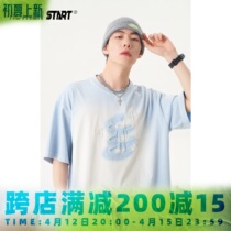 NSTNEW START GRADIENT PENDANT DYEING IMPRESSION Dyed Short Sleeve Male Tide Card Pure Cotton Loose Half Sleeve Couple of T-shirt