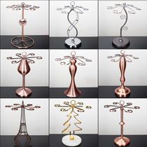 European simple red wine glass rack upside down household champagne glass hanging bronze hanging model room decorative ornaments creative