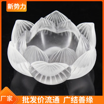 Liuyuan glazed colorful lotus Candlestick delicate texture Buddha supplies ghee lights for Buddha ornaments hot sale