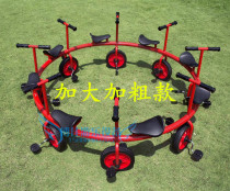 Kindergarten childrens tricycle three-person riding tricycle double bicycle outdoor multi-person rotating bicycle