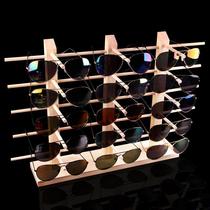 Sunglasses display stand counter solid wood props decoration bracket Multi-Layer Display rack stalls wood display shelf
