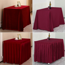 Wine red silk flannel tablecloth tablecloth engagement wedding event sign-in meeting tablecloth festive crimson tablecloth