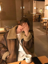 Japanese erouy moussy lamb coat fur girl senior winter salt machine suit fleece leather one