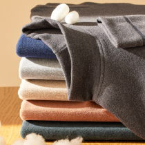 2 pieces semi-high collars Velvet Silk Warm Blouse Men Thickened with Autumn Clothing Self-Heating Undershirt Winter