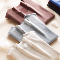 Duvet Seamless Warm Vest Men Plus Suede Thickening of the bottom Shirt Shoulder Jacket with sleeveless Heating lingerie Autumn Winter