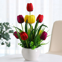 Living room table decoration table swing flower bed head cabinet emulation flower tulip potted bedroom fake flower-like board room swing piece