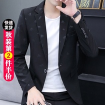 Suit jacket mens 2021 Autumn New Korean version of the trend handsome slim suit casual Joker coat single West