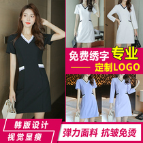 Professional dress beautician work clothes female large size health hall beauty salon foot bath technician clothing tooling temperament