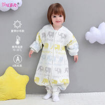 Baby Sleeping Bag Pure Cotton Cotton Cloth Summer Thin children Sub-legged Anti-kicks Pyjamas debaters Divine Instrumental Baby Four Seasons Universal Thickening