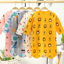 Children one-piece sleepwear spring autumn baby sleepwear 1-2-year-old baby warm thickened child bathrobe pure cotton one-piece suit