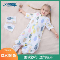 Baby Sleeping Bag Baby Spring Autumn Pure Cotton Summer Thin season Universal gauze Sub-legged Children Anti-kick Divine Instrumental
