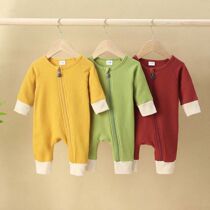 Baby one-piece clothes spring and autumn cotton No bones newborn toddler baby sleepwear kha-clad baby clothes