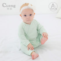 Baby one-piece clothes spring and autumn pure cotton khaclothes climbing to full moon baby No bones out of bed and palate for newborn clothes